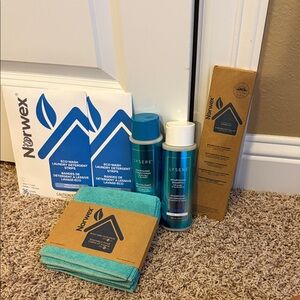 New Norwex Eco Wash and Lysere Hair Care Collection with Teal Cloths bundle